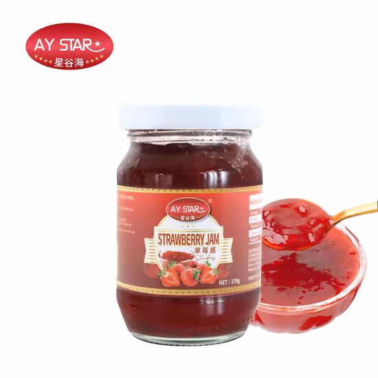 Healthy Fresh Fruit Natural Ingredient Private Label Glass Jars Halal Strawberry Jam