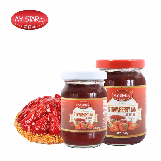 Healthy Fresh Fruit Natural Ingredient Private Label Glass Jars Halal Strawberry Jam